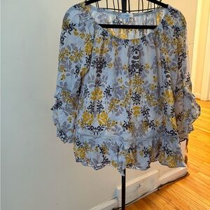 Fever Yellow and Black Floral Blouse